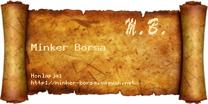 Minker Borsa névjegykártya